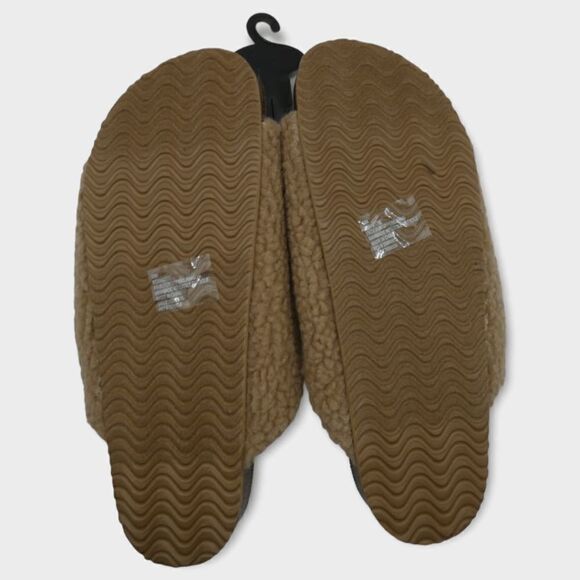 R2 Bernette Tan Sherpa Faux Fur Slip On Slide Sandals Size 10M - Picture 2 of 8